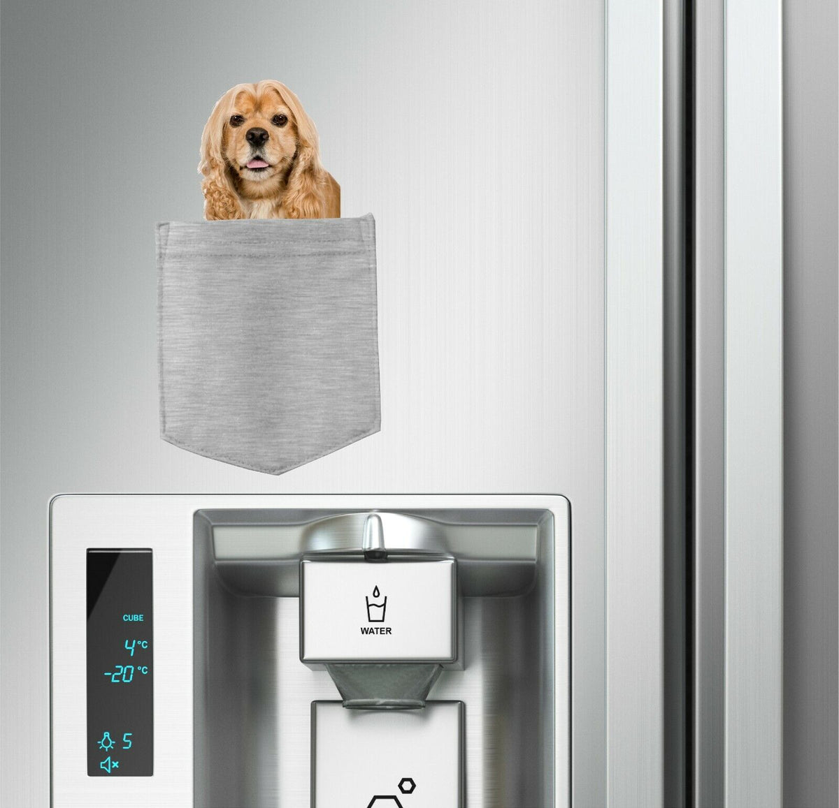 Cocker Spaniel Dog in pocket Fridge Car Magnet Bumper Sticker App size 4"x7"