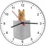 Australian Terrier Dog In Your Pocket Puppy Dog kitchen living room Wall Clock