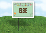 ELSIE WELCOME BABY GREEN  18 in x 24 in Yard Sign Road Sign with Stand