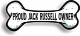 Proud Jack Russell Owner Bone Car Magnet Bumper Sticker 3"x7"