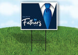 HAPPY FATHERS DAY SUIT AND TIE Yard Sign ROAD SIGN with Stand LAWN POSTER