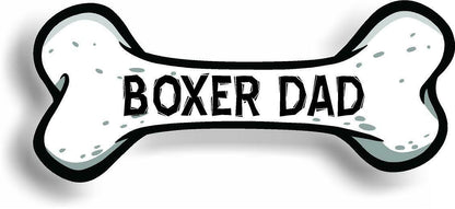 Dog Dad Boxer Bone Car Magnet Bumper Sticker 3"x7"