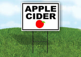 APPLE CIDER APPLE BLACK BORDER Yard Sign with Stand LAWN SIGN
