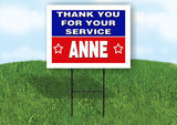 ANNE THANK YOU SERVICE 18 in x 24 in Yard Sign Road Sign with Stand