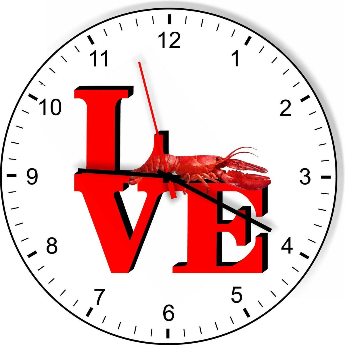 I Love Lobster Love Park Funny Kitchen Living room Wall Clock