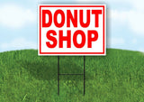 DONUT SHOP RED WHITE Yard Sign Road with Stand LAWN SIGN