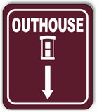OUTHOUSE DIRECTIONAL ARROW TRAIL 8 Variations Metal Aluminum composite sign