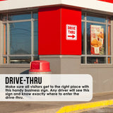 DRIVE THRU RIGHT ARROW RED Metal Aluminum composite sign