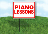 PIANO LESSONS  RED WHITE Yard Sign Road with Stand LAWN SIGN
