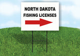 NORTH DAKOTA _FISHING LICENSES RIGHT ARROW  Yard Sign w Stand LAWN SIGN Single