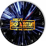 Best Shop Assistant in the Star Galaxy Wars Space Kitchen Living room Wall Clock