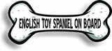 Dog on Board English Toy Spaniel Bone Car Magnet Bumper Sticker 3"x7"