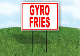 Gyro FRIES RED Yard Sign ROAD SIGN with Stand LAWN POSTER