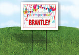 BRANTLEY HAPPY BIRTHDAY BALLOONS 18 in x 24 in Yard Sign Road Sign with Stand