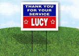LUCY THANK YOU SERVICE 18 in x 24 in Yard Sign Road Sign with Stand