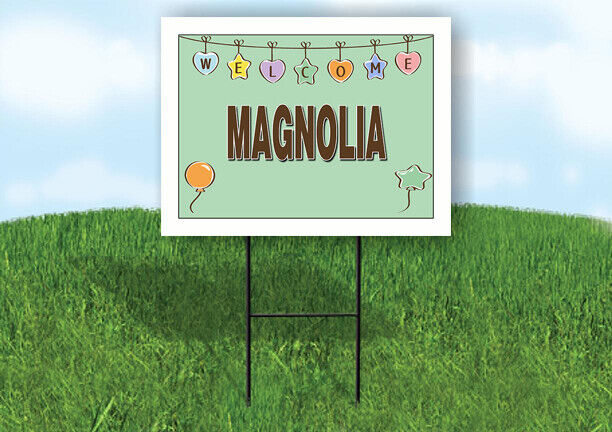 MAGNOLIA WELCOME BABY GREEN  18 in x 24 in Yard Sign Road Sign with Stand