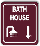 BATH HOUSE DIRECTIONAL ARROW TRAIL 8 Variations Metal Aluminum composite sign
