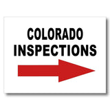 INSPECTIONS RIGHT ARROW RED_ COLORADO Yard Sign with Stand LAWN SIGN
