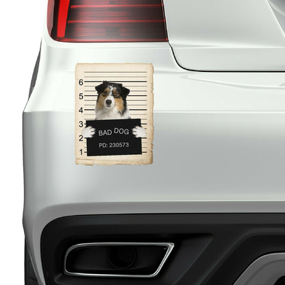 Australian Shepard Mugshot Bad Dog Fridge refrigerator Car Magnet