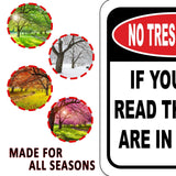 NO TRESPASSING If You Can Read This You Are In Range Outdoor Metal sign