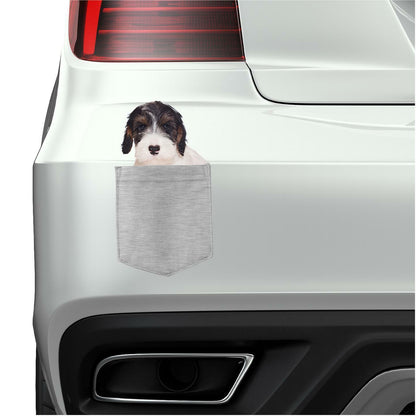 Sealyham Terrier Dog in pocket Fridge Car Magnet Bumper Sticker App size 4"x7"