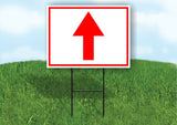 UP arrow red Yard Sign Road with Stand LAWN SIGN Single sided