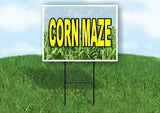 CORN MAZE WITH CORN BACKGROUND Plastic Yard Sign ROAD SIGN with Stand