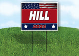 HILL FLAG RED 2024 18inx24in Yard Road Sign w/ Stand