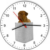 Dogues De Bordeaux In Your Pocket Puppy Dog kitchen living room Wall Clock