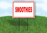 SMOOTHIES RED WHITE Yard Sign Road with Stand LAWN SIGN
