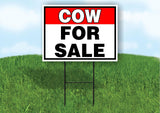 COW FOR SALE RED BLACK 18 in x 24 in Yard Sign Road Sign with Stand