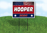 HOOPER FLAG RED 2024 18inx24in Yard Road Sign w/ Stand