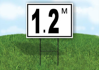 1.2 m pool depth black white 18inx24in Yard Road Sign w/ Stand