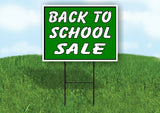 BACK TO SCHOOL SALE GREEN Yard Sign with Stand LAWN SIGN