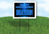 BRAYDEN RETIREMENT BLUE 18 in x 24 in Yard Sign Road Sign with Stand
