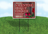 VALENTINE POP UP FLOWER SHOP Yard Sign with Stand LAWN SIGN