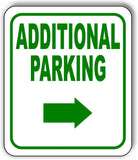ADDITIONAL PARKING DIRECTIONAL GREEN 8 Arrow Variations Aluminum composite sign