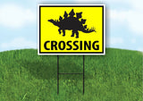 stegosaurus  DINO DINOSAUR CROSSING XING Plastic Yard Sign ROAD SIGN with Stand