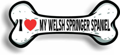 I Love My Welsh Springer Spaniel Car Magnet Bumper Sticker 3"x7"