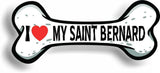 I Love My Saint Bernard Car Magnet Bumper Sticker 3"x7"
