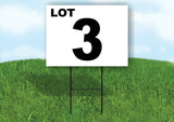 LOT 3 BLACK WHITE Yard Sign with Stand LAWN SIGN