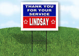 LINDSAY THANK YOU SERVICE 18 in x 24 in Yard Sign Road Sign with Stand