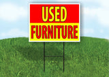 USED FURNITURE RED YELLOW Plastic Yard Sign ROAD SIGN with Stand
