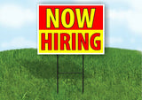 NOW HIRING SALE RED YELLOW Plastic Yard Sign ROAD SIGN with Stand
