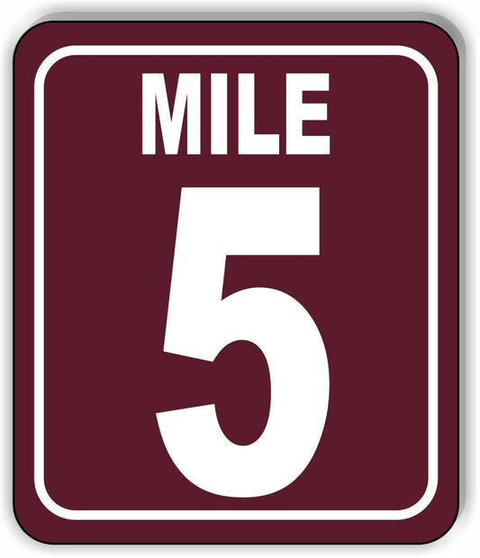 Mile 5 Distance Marker Brown Running Race 5k Marathon Aluminum Composite Sign