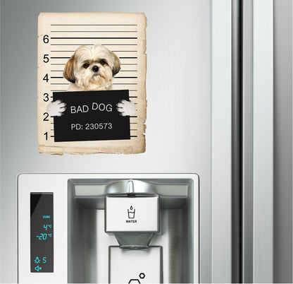 Shih Tzu Mugshot Bad Dog Fridge refrigerator Car Magnet