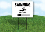 SWIMMING LEFT ARROW Yard Sign Road with Stand LAWN SIGN Single sided