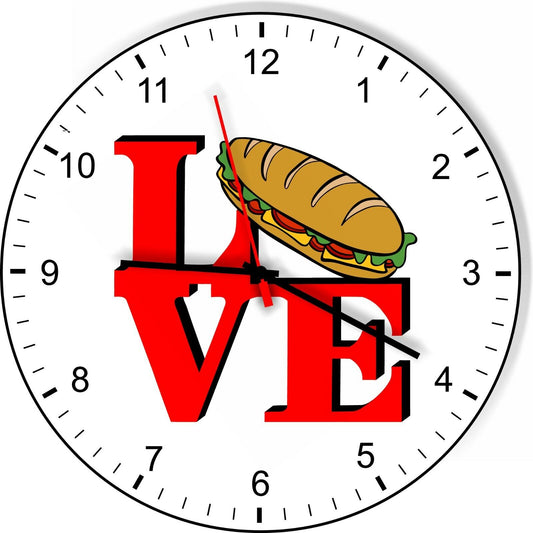 I Love Hoagies Love Park Funny Kitchen Living room Wall Clock