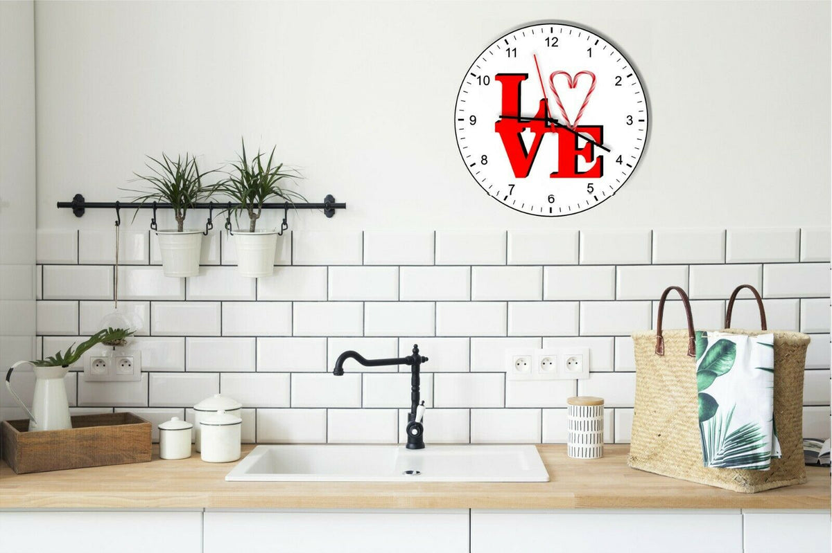 I Love Candy Canes Love Park Funny Kitchen Living room Wall Clock