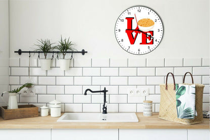 I Love Macaroni and Cheese Love Park Funny Kitchen Living room Wall Clock